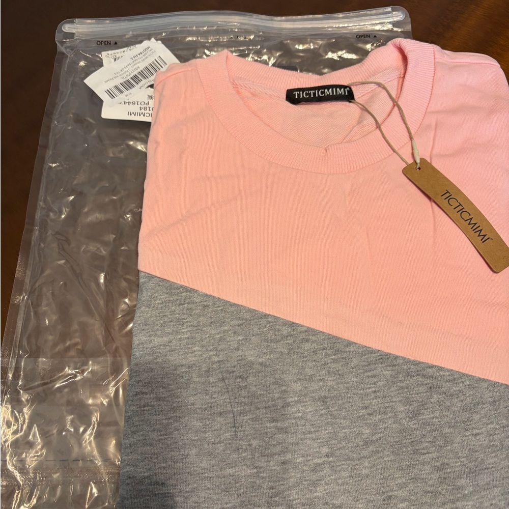 Pink and Gray Woman’s Sweatshirt